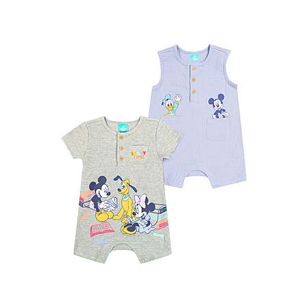 $7 - 2 Pack Rompers, Sizes 0/3 Months-24 Months (Bluey, MIckey, Minnie, Bambi))