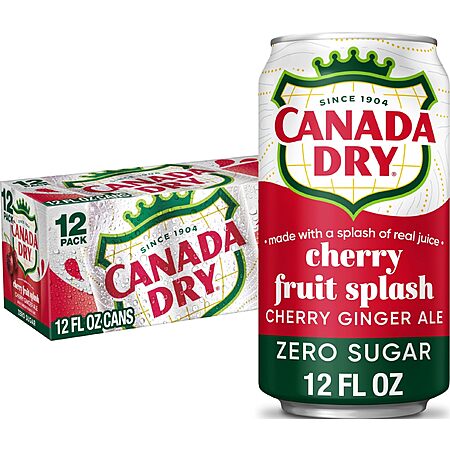 12-Pk 12-Oz Canada Dry Cherry Ginger Ale Fruit Splash 3 for $14.75 w/ S&S
