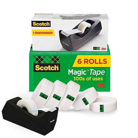 6-Pk Scotch Magic Tape w/ Desktop Dispenser $10.45