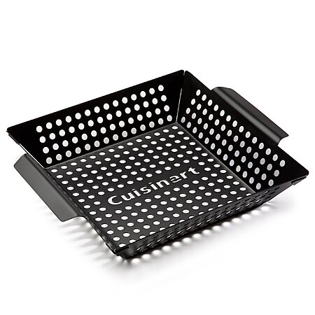 Cuisinart 11" x 11" Non-Stick Grill Wok, Perforated BBQ Grill Basket