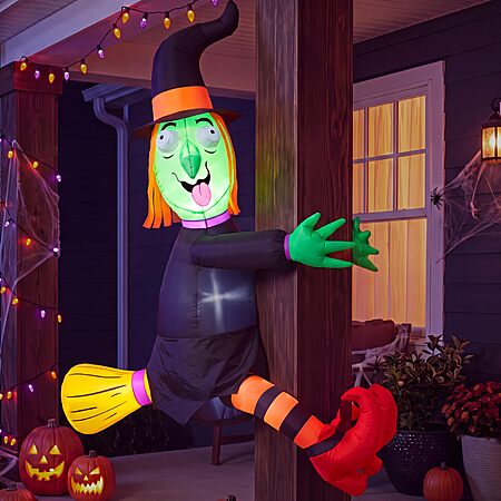 Joiedomi 4FT Halloween Inflatable Witch with Build-in LED Lights