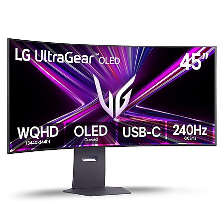 LG 45GX900A-B 45-Inch Ultragear WQHD (3440 x 1440) OLED Curved Gaming Monitor