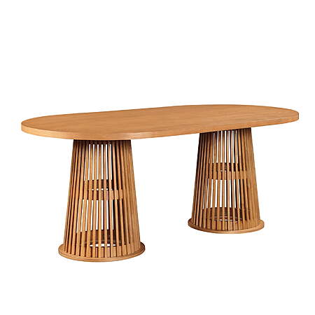 Beautiful by Drew Oval Dining Table, Warm Honey or Rich Black