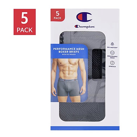 Costco Members - Champion Men's Performance Mesh Boxer Brief, 5-pack - $14.99 (as low as $9.99) + free shipping or $12.99 in-store