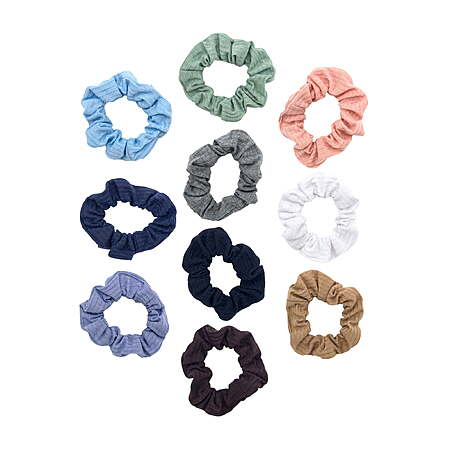 10-Pack Time and Tru Women's Ribbed Hair Ties (Multi-Color Ribbed) $1.65