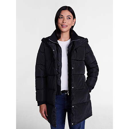 Big Chill Women's Double Zip Front Hooded Puffer Jacket with Long Sleeves, Sizes S-3X (4 colors)