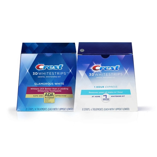 Crest 3DWhitestrips Glamorous White Value Pack With Bonus 1-Hour Express Whitening Strips  Buy 1 Get 1 Free