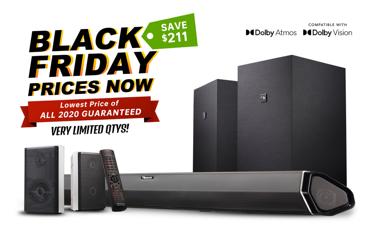Nakamichi Shockwafe 7.2.4ch Dolby Atmos Soundbar $788 (save $211) + BF Prices on all models. Free Shipping