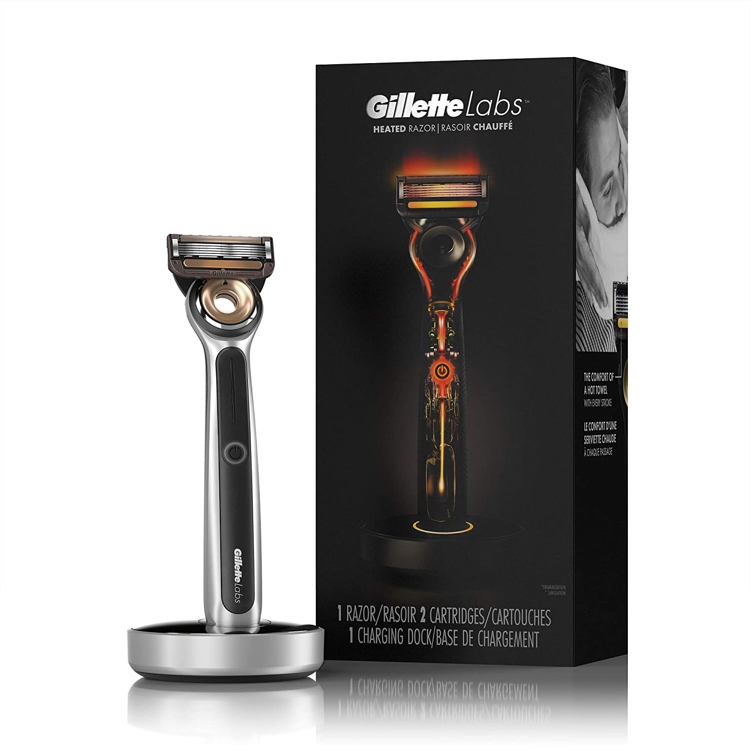Amazon: 30% Off Gillette Labs Heated Razor Holiday Gift Kit - Handle, 2 Blade Refills, Charging Dock $139.99