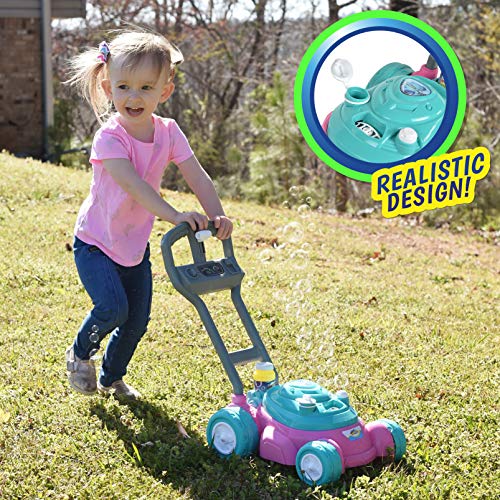 Sunny Days Entertainment Bubble N Go Toy Lawn Mower w Refill Solution pink 10.83 Free Shipping w Prime or on 25