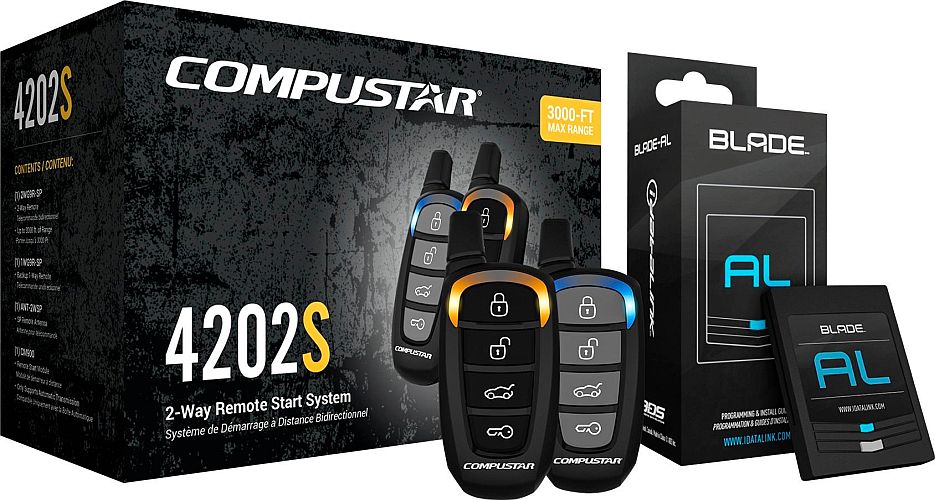 Compustar CS4202 Two-Way Remote Starter Kit + Ball Bearing Tilt Switch + Installation - $250 ; DroneMobile Add-On + Installation - $150 @ Best Buy