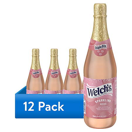 Welch's Non-Alcoholic Sparkling Rosé Grape Juice Cocktail, 25.4 fl oz Bottle - 12 Pack - $32.18