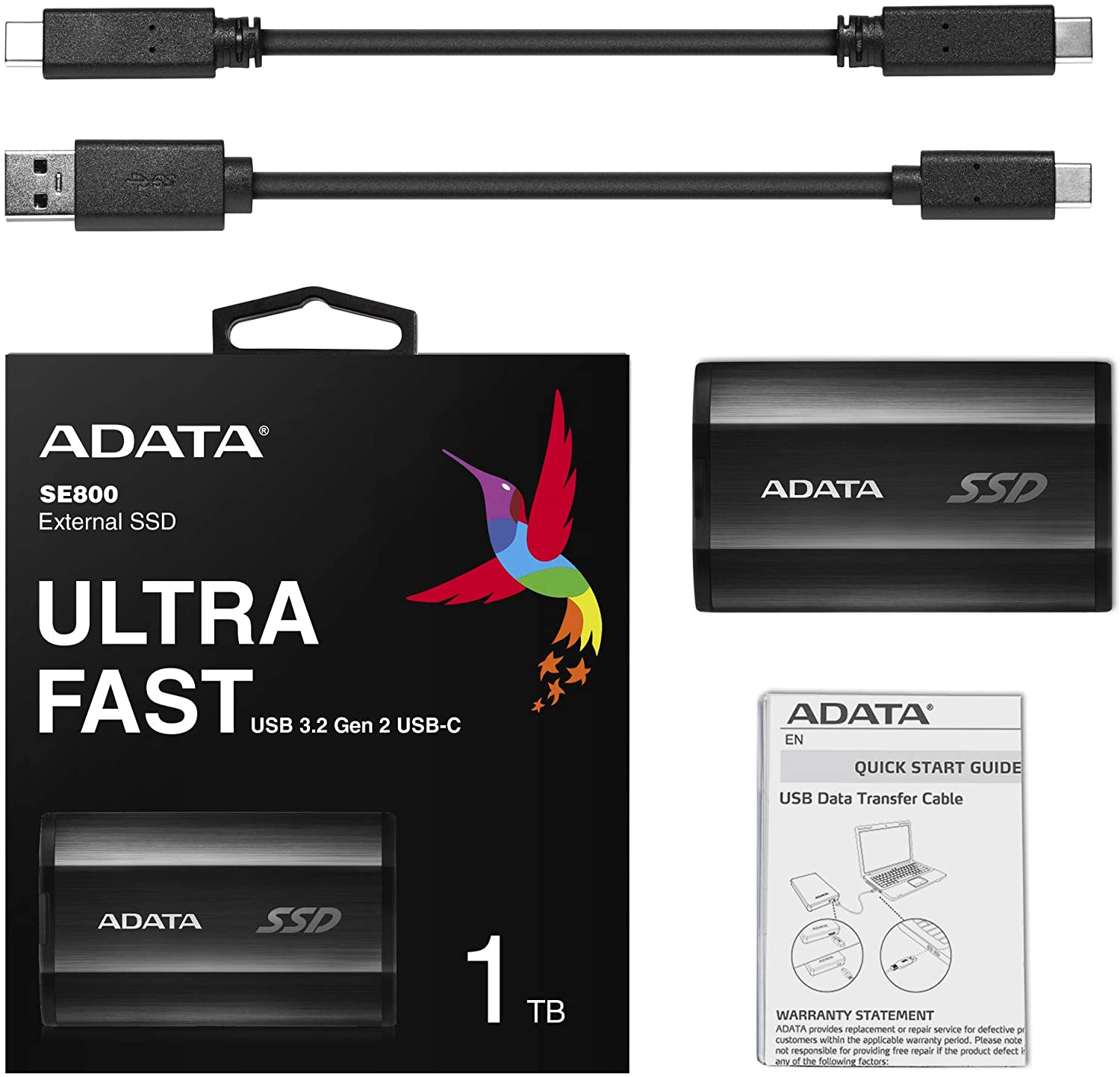 Adata SE800 Rugged Mil-Spec Waterproof 512GB portable USB C 3.2 M.2 SSD $79.99