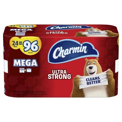 Charmin Ultra Strong Toilet Paper, 24 Mega Rolls, 6864 Sheets - YMMV $23.82