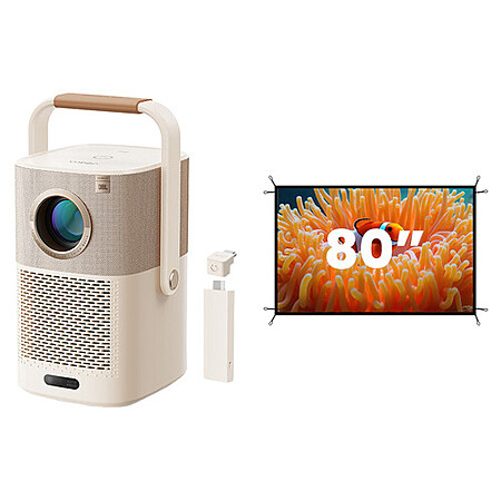 Yaber T2 Plus 450-Lumen Full HD LED LCD Portable Projector w/ Google TV Dongle & 80" Foldable Projector Screen Kit - $240 + Free S/H @ B&H Photo