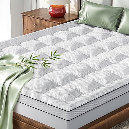 3" Qocismile Bamboo Viscose Shredded Memory Foam Mattress Topper: Queen $21.95 & More + Free S/H