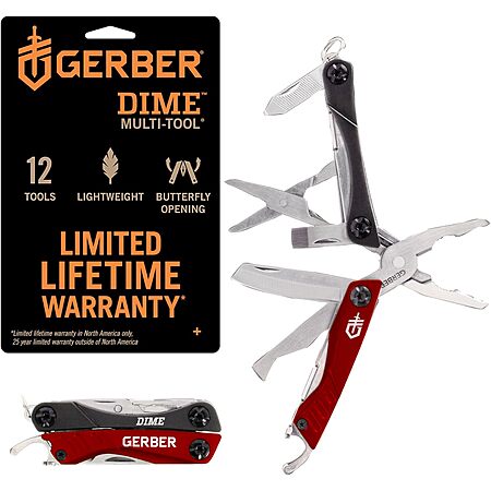 Gerber Gear Dime 12-in-1 Mini EDC Multitool (Red) $17.15 + Free S&H