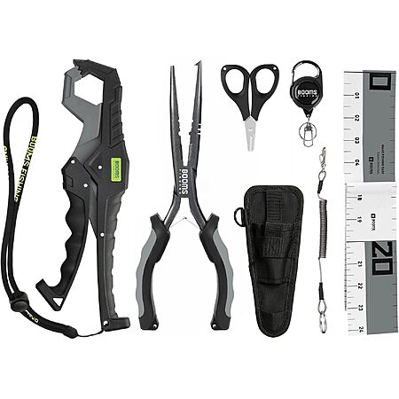 Booms Fishing 6-Piece Fishing Tools Kit (Gray or Green) $17