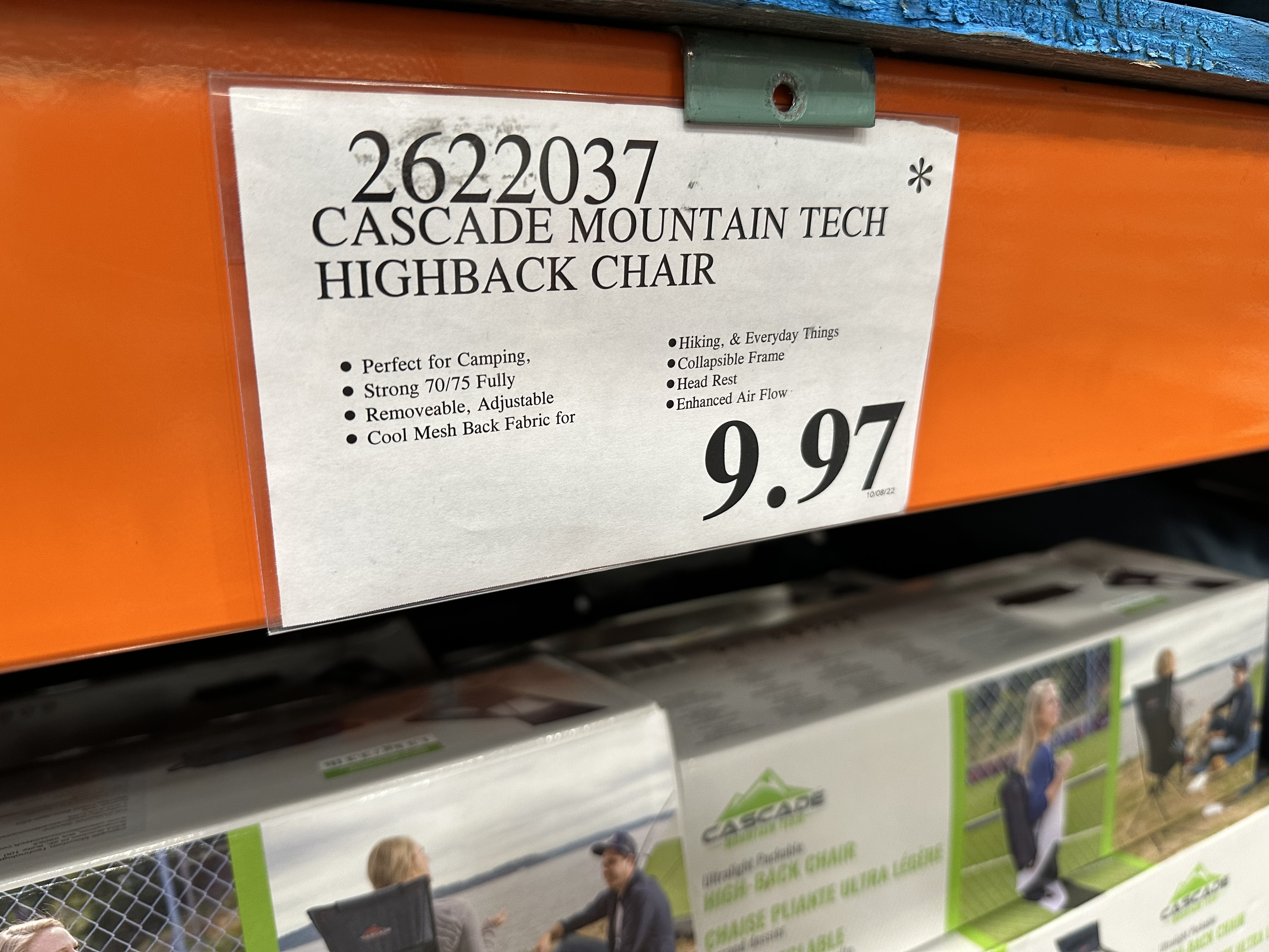 YMMV Costco Cascade Mountain Tech Ultralight Highback Chair 9.97