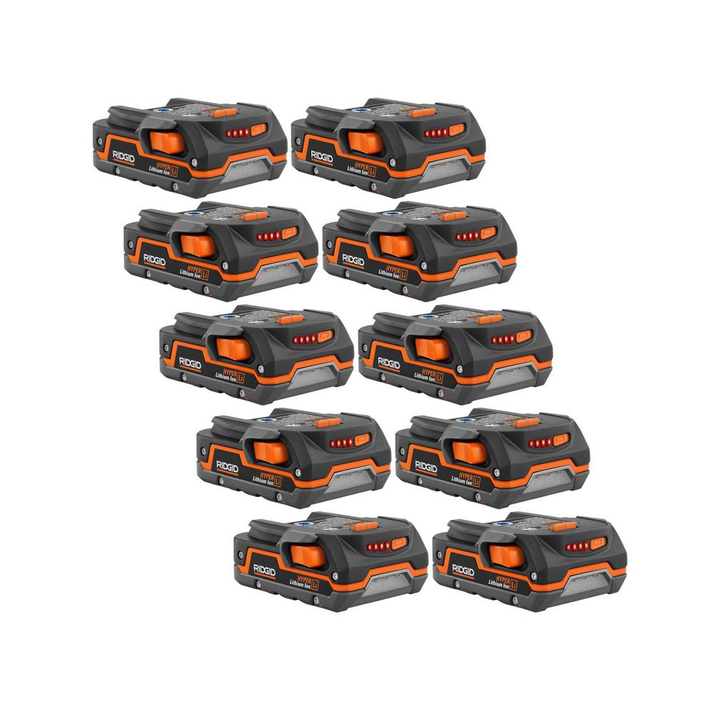 71% off RIDGID 18-Volt 1.5 Ah Compact Lithium-Ion Battery (10-Pack) $228.99