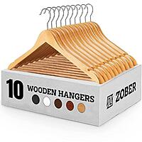Menards - 10 pack wooden hangers plus .49 rebate credit - $4.48