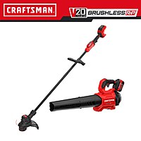 CRAFTSMAN V20 Brushless Trimmer, Leaf Blower, 5Ah Battery + Free Tool $139