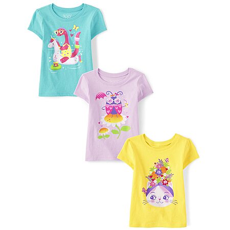 Amazon - The Children's Place Baby-Girls and Toddler T-Shirts 3-Pack | Up to 70% Off $5.79