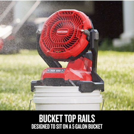 CRAFTSMAN 7.5-in 20 -Volt 3 -Speed Outdoor Red Misting Personal Fan Charger Included Lowes.com - $29