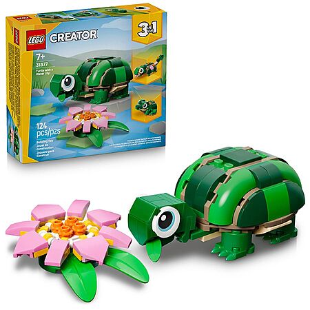 124-Pc LEGO Creator 3-in-1 Turtle w/ Water Lily Building Set (31377) $5 + $10 Min for Pickup