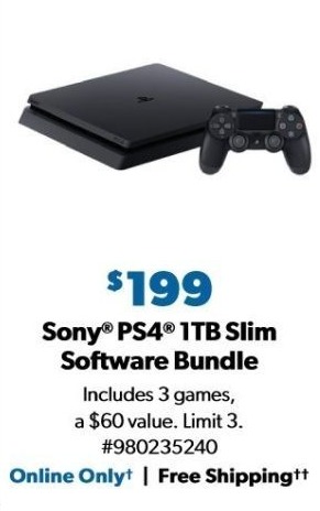 Sam's Club Black Friday: Sony PS4 1TB Slim Software Bundle for $199.00