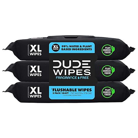 3-Pack Dude Wipes for $6.73!