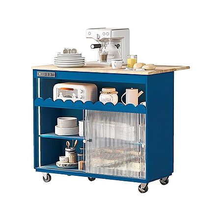 83% Off Navy Blue Kitchen Island Cart!