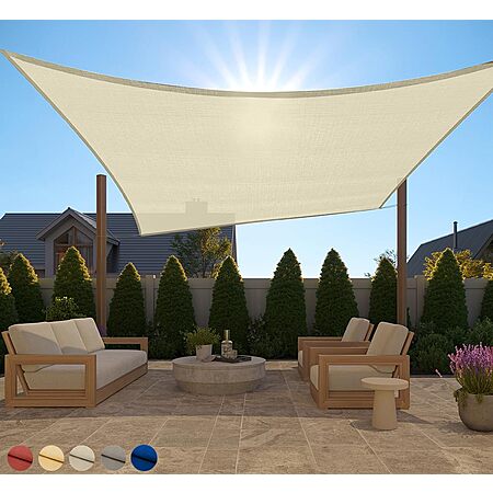 10' x 13' Gorilla Grip Heavy Duty Rectangle Sun Shade Sail (Butter Cream) $16 + Free S/H w/ Amazon Prime