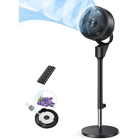 34-41" Adjustable Height Dreo 80° Oscillating Standing Pedestal Fan w/ Remote (Black) $59.97 + Free Shipping