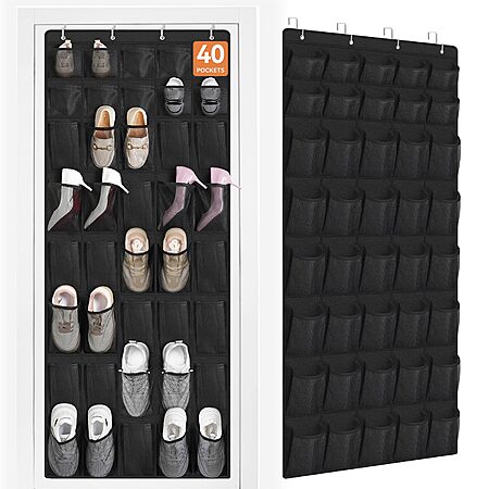 40-Pocket Over the Door Mesh Shoe Organizer Rack (Black) $10.99 + Free Shipping w/ Prime or on $35+ (0 replies)