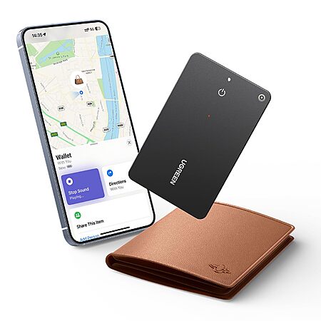 Image for article UGREEN FineTrack Slim Wallet Rechargeable Bluetooth Tracker Card (iOS Only, Apple MFi Certified) $17.99 + Free Shipping w/ Prime or on $35+ (0 replies)