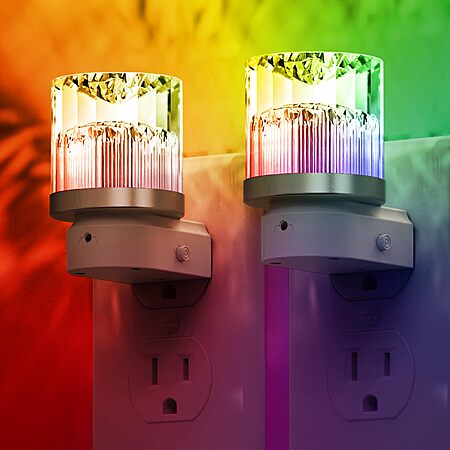 2-Pack L Lohas Plug-in  RGB 10-Color Change LED Night Lights w/ Dusk to Dawn Sensor (Various) $6.99 + Free Shipping w/ Prime or on $35+