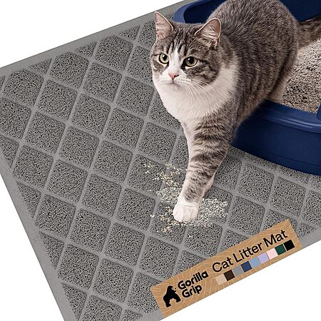 GORILLA GRIP Cushioned Coil Mesh Litter Trapping Cat Litter Box Mat: 24"x17" $9.90 & More