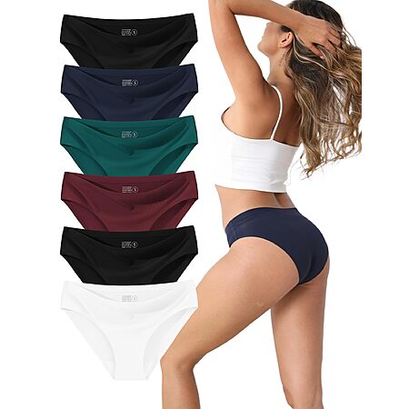 6-Pack Wayiqe Women's Seamless No Show Stretch Bikini Panties (Multicolor) from $6.64 + Free Shipping w/ Prime or on $35+