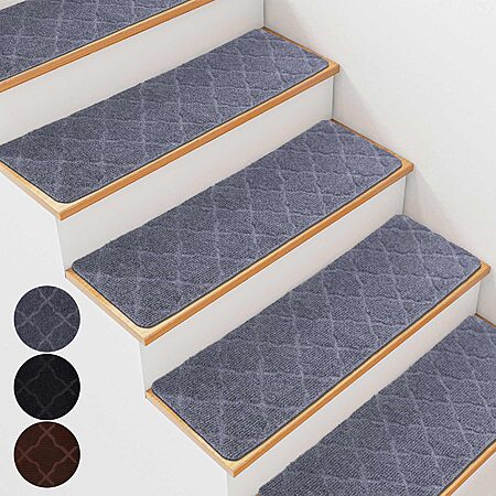 8"x30" Breenhill Non-Slip Stair Treads for Wooden Steps: 7-Piece (Light Grey, Light Grey Pattern) $10.99, 15-Piece (Light Grey) 19.99 + Free Shipping w/ Prime or on $35+