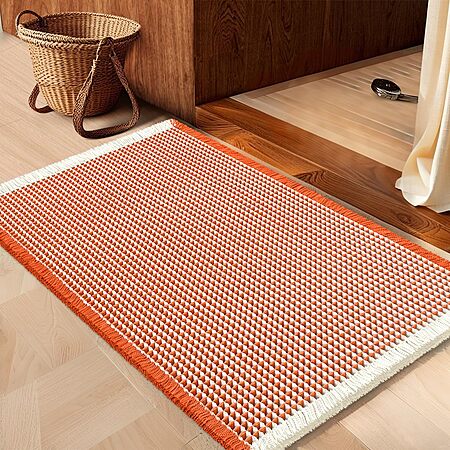 30" x 20" Im Home Boho Woven Non-Slip Bathroom Rug (Orange/White, Black, Olive Green) from $7.64 + Free Shipping w/ Prime or on $35+