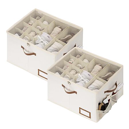StorageWorks Shoe Organizer (Beige): 2-Pack Medium or 1-Pack Large $19.79 + Free Shipping w/ Prime or on $35+