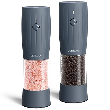 Ultrean USB-C Rechargeable Salt & Pepper Grinder Set with w/ LED Light (Various) $10 