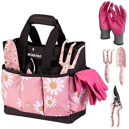 5-Piece WorkPro Aluminum Light Gardening Floral Tool Set w/ Storage Bag (Pink, White) $16.99 + Free Shipping w/ Prime or on $35+