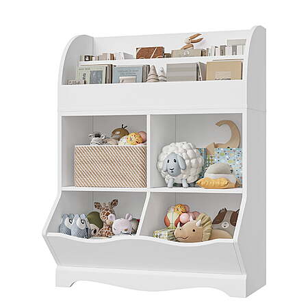 Homfa Kids Toy Storage Cube Organizer & Bookcase w/ Display Shelf  (White) $69.99 + Free Shipping w/ Walmart+ or on $35+