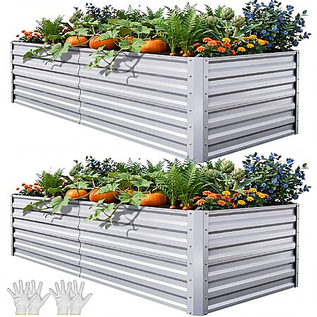 2-Pack 6' x 3' x 2' Yitahome Galvanized Metal Raised Garden Bed Kit (Silver) $89.99 ($45 each) + Free Shipping