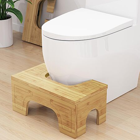 Olldide  7" & 9" Adjustable Height Foldable Bamboo Toilet Squat Stool w/ Anti-Slip Layer  $16.49 + Free Shipping w/ Prime or on $35+