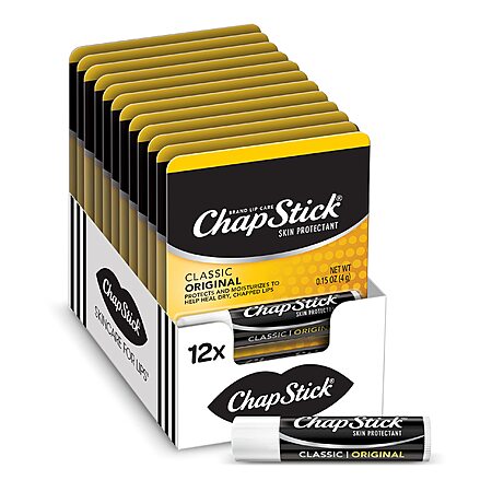 12-Pack 0.15-Oz ChapStick Classic Original Lip Balm Tubes $8.56 ($0.71 each) w/ S&S + Free Shipping w/ Prime or on $35+