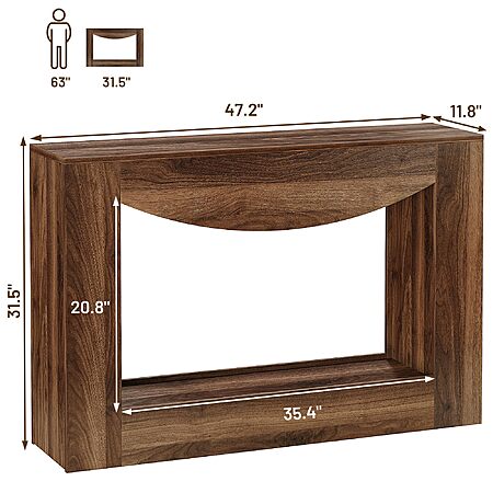 47" knoworld Farmhouse Console Table w/ LED Lights (Rustic Brown) $53.00 + Free Shipping