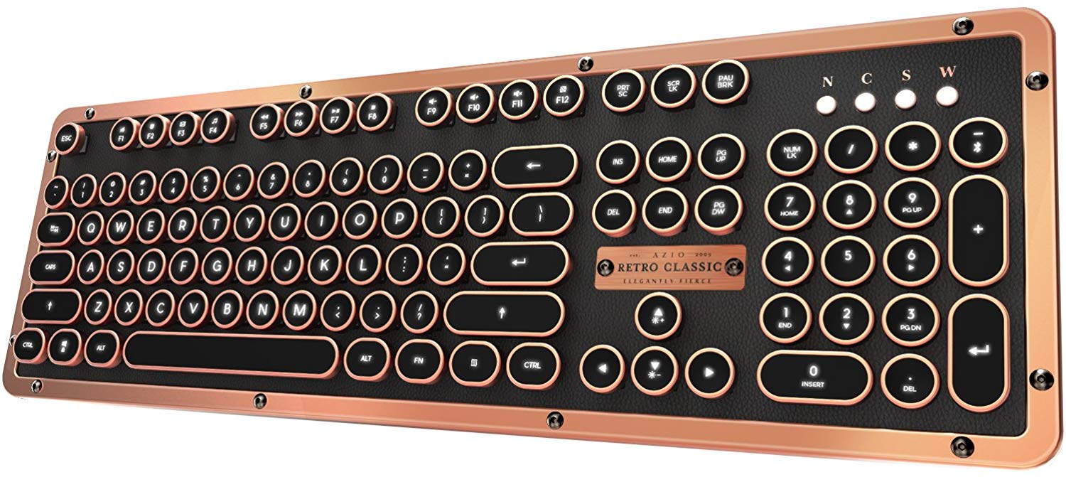 Azio Retro Classic Bluetooth (Artisan) - Luxury Vintage Backlit Mechanical Keyboard $171.59